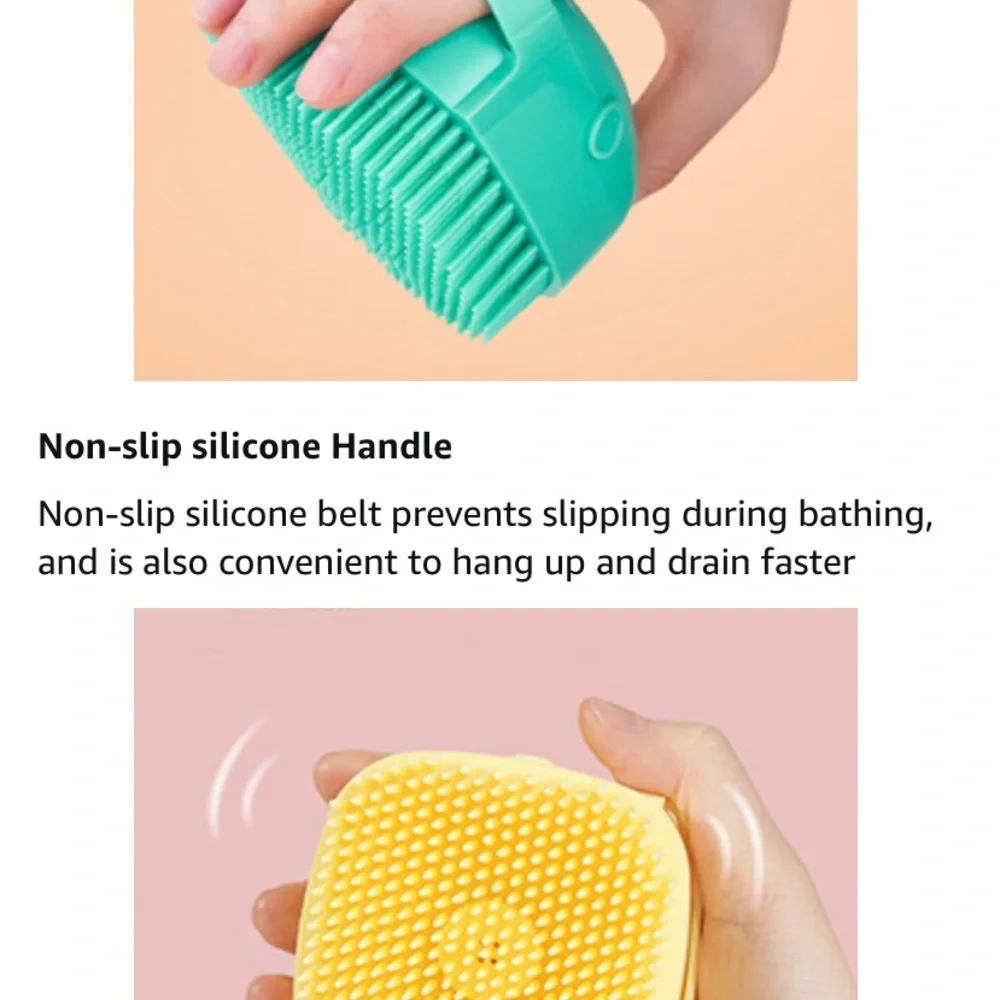 DUALSHINE Upgraded Dog Bath Brush,Dog Scrubber Best Pet Bathing Tool & shampoo
